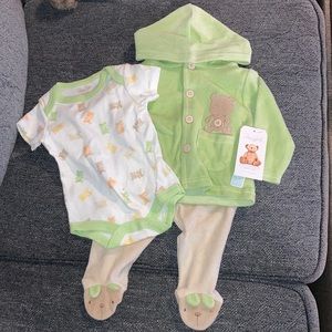 Rene Rofe Teddy Bear Velour 3 Piece Set